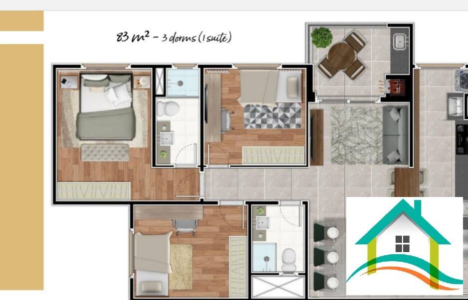 Apartamento à venda com 3 quartos, 83m² - Foto 4